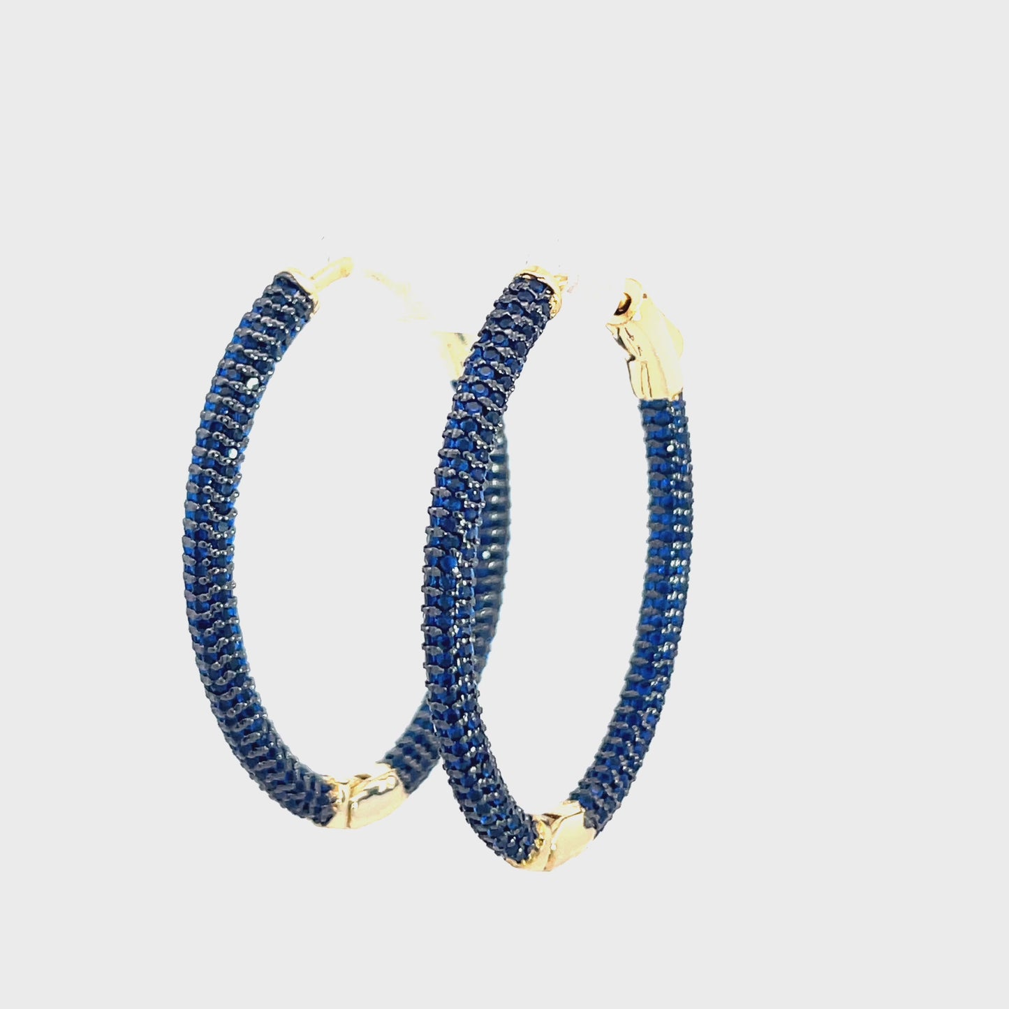 Load and play video in Gallery viewer, Crystal Oval Brass Hoops
 Born To Glam