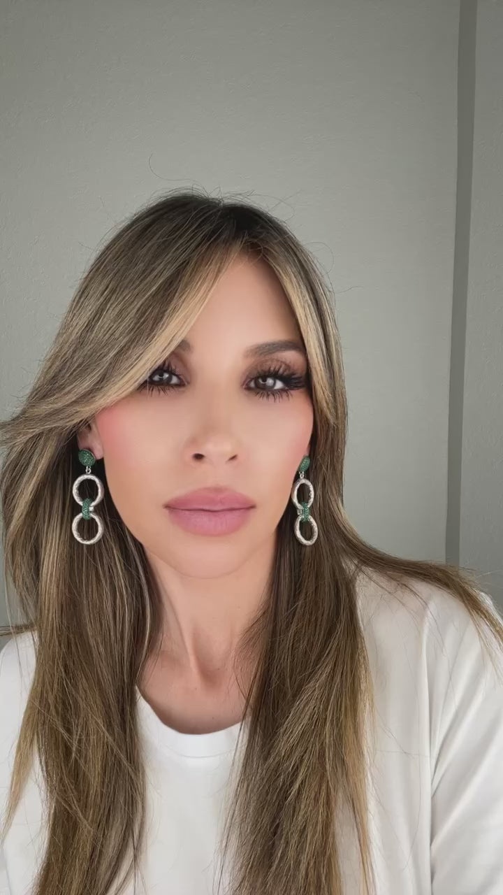 Load and play video in Gallery viewer, Chainlink Crystal Dangle Earrings
 Born To Glam