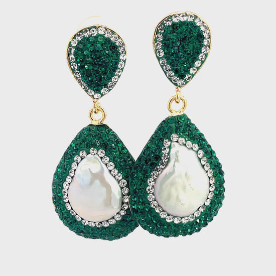Load and play video in Gallery viewer, Teardrop Gemstone Crystal Drop Earrings
 Born To Glam