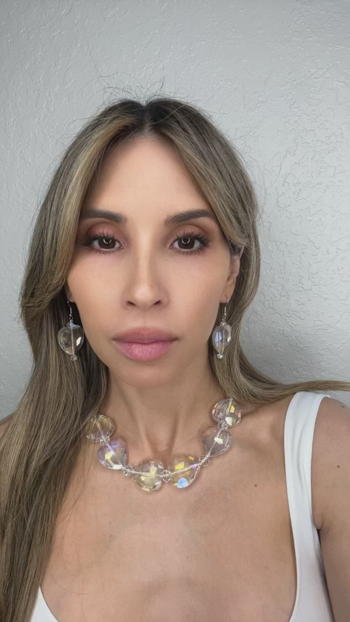 Load and play video in Gallery viewer, Crystal Heart Dangle Earrings
 Born To Glam