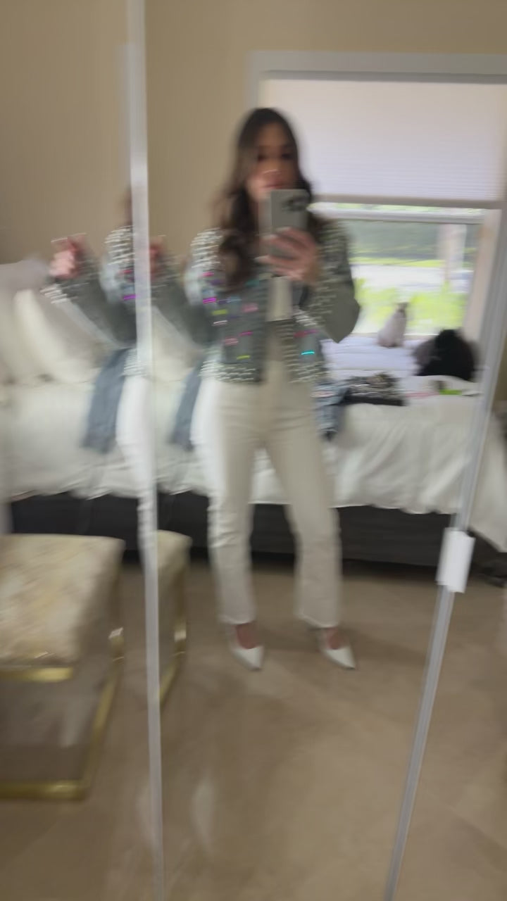 Glam Gemstone Pearl Denim Jacket Born To Glam