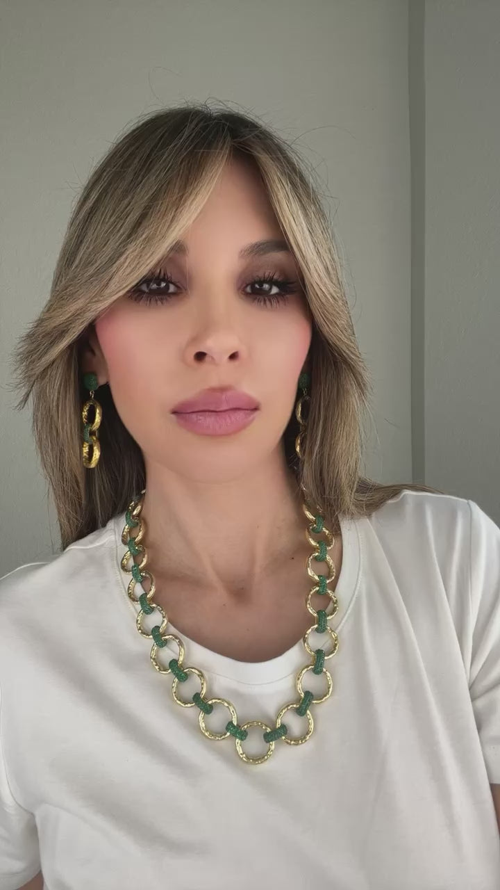 Load and play video in Gallery viewer, Chainlink Crystal Dangle Earrings
 Born To Glam