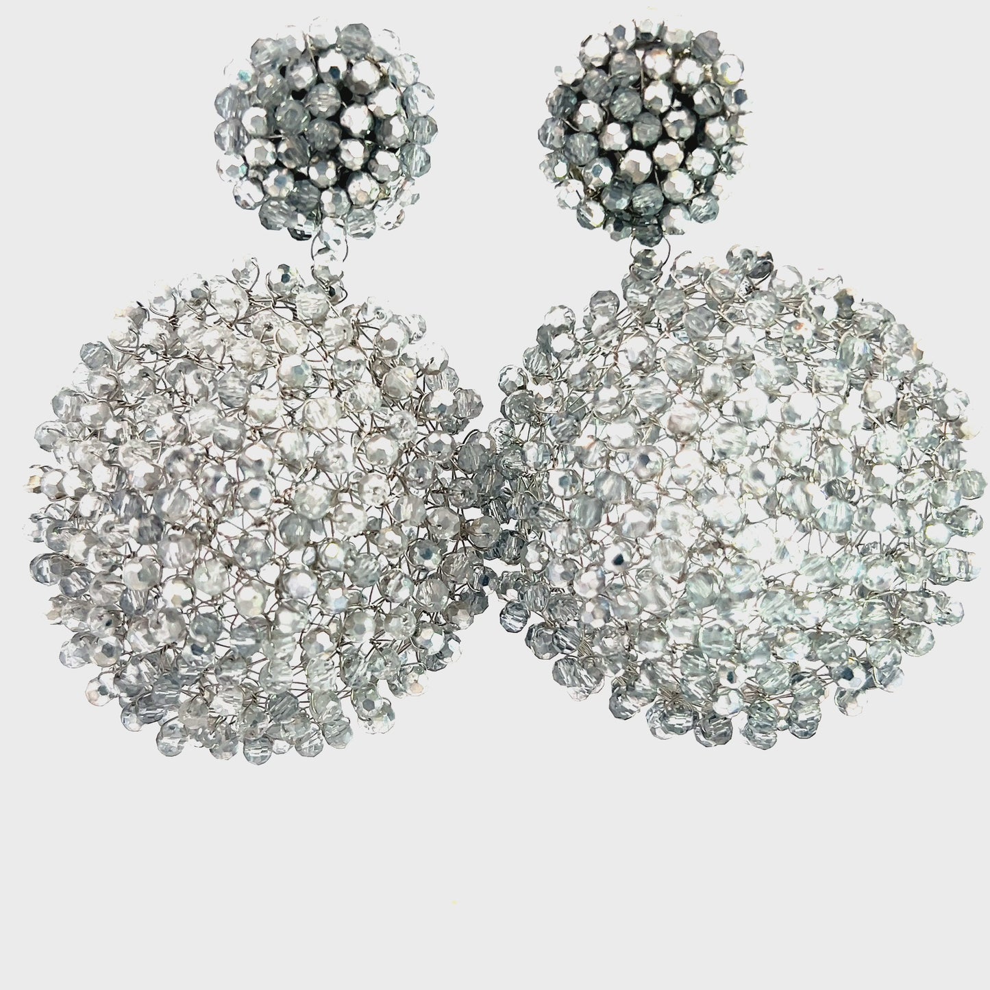 Load and play video in Gallery viewer, Crystal Sphere Statement Clip On Earring
 Born To Glam