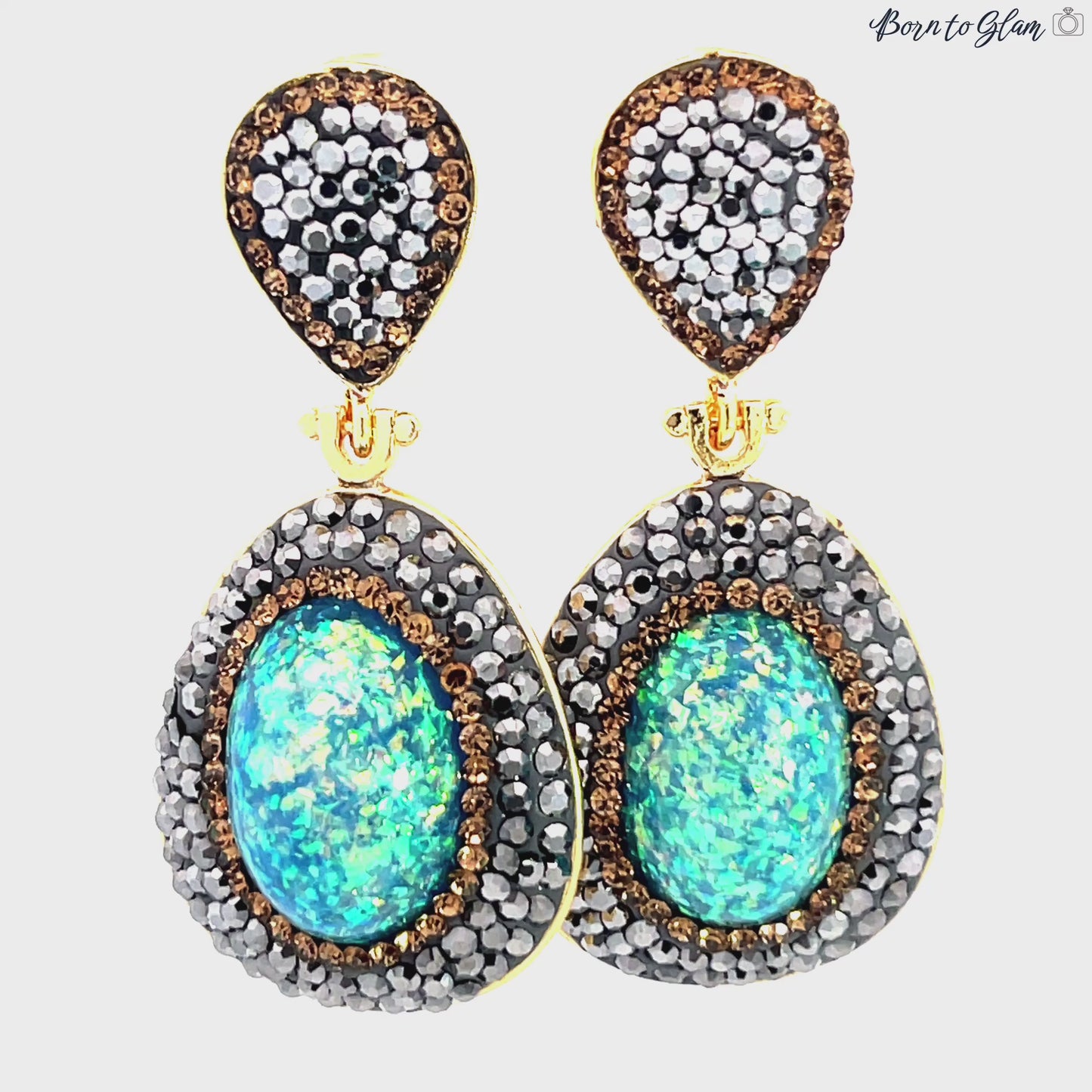 Load and play video in Gallery viewer, Mixed Cubic Zirconia Crystal Drop Earrings
 Born To Glam