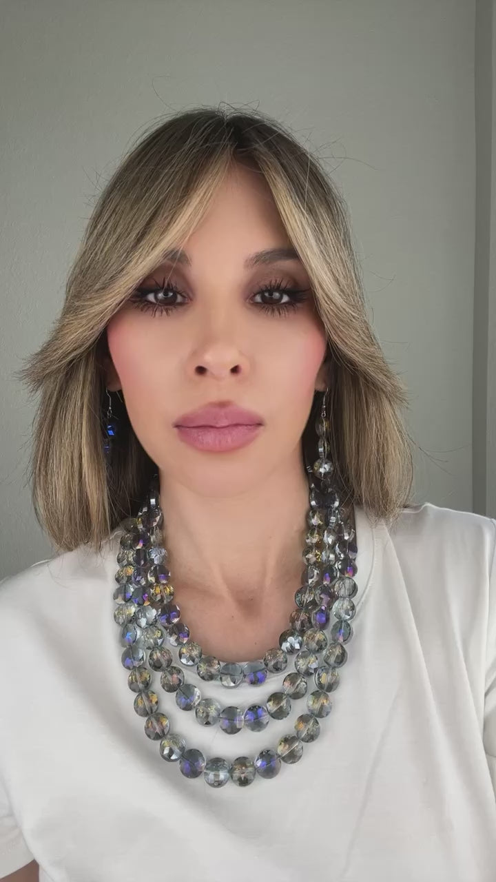 Smoky Iridescent Drop Earring Born To Glam