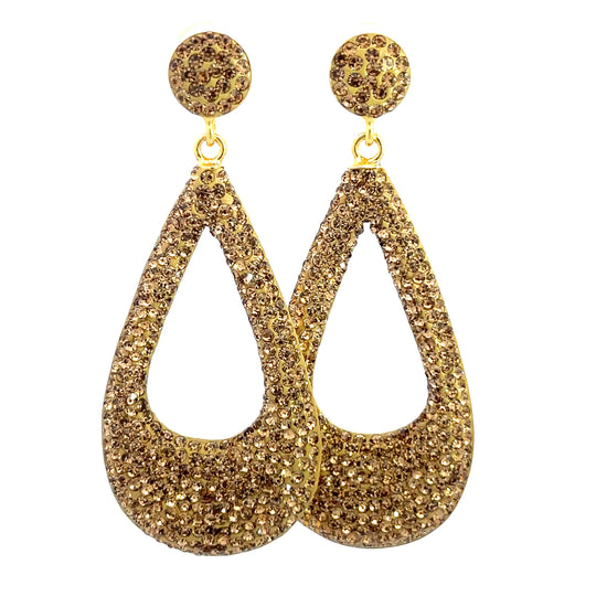 Open Teardrop Crystal 925 Sterling Silver Earring - Born To Glam Born To Glam