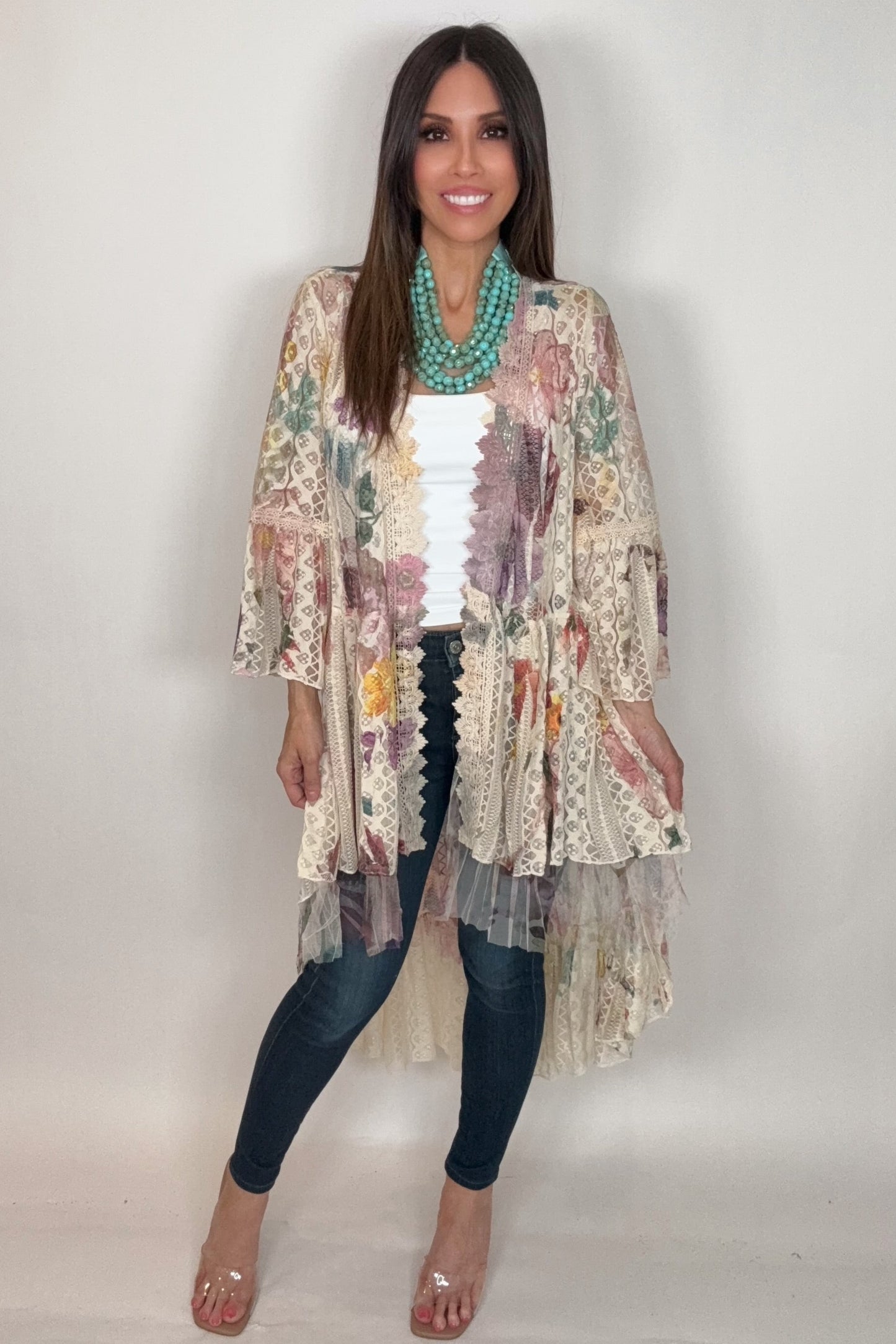 Kimono Cardigan Floral - Born To Glam Born To Glam